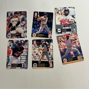 1992 u.s. playing card co. baseball lot of 6 cards ephemera crafts junk journal